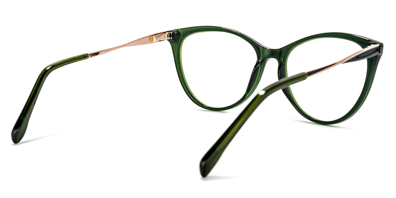 Frances Cateye Dark-Green Glasses | ZEELOOL Canada4