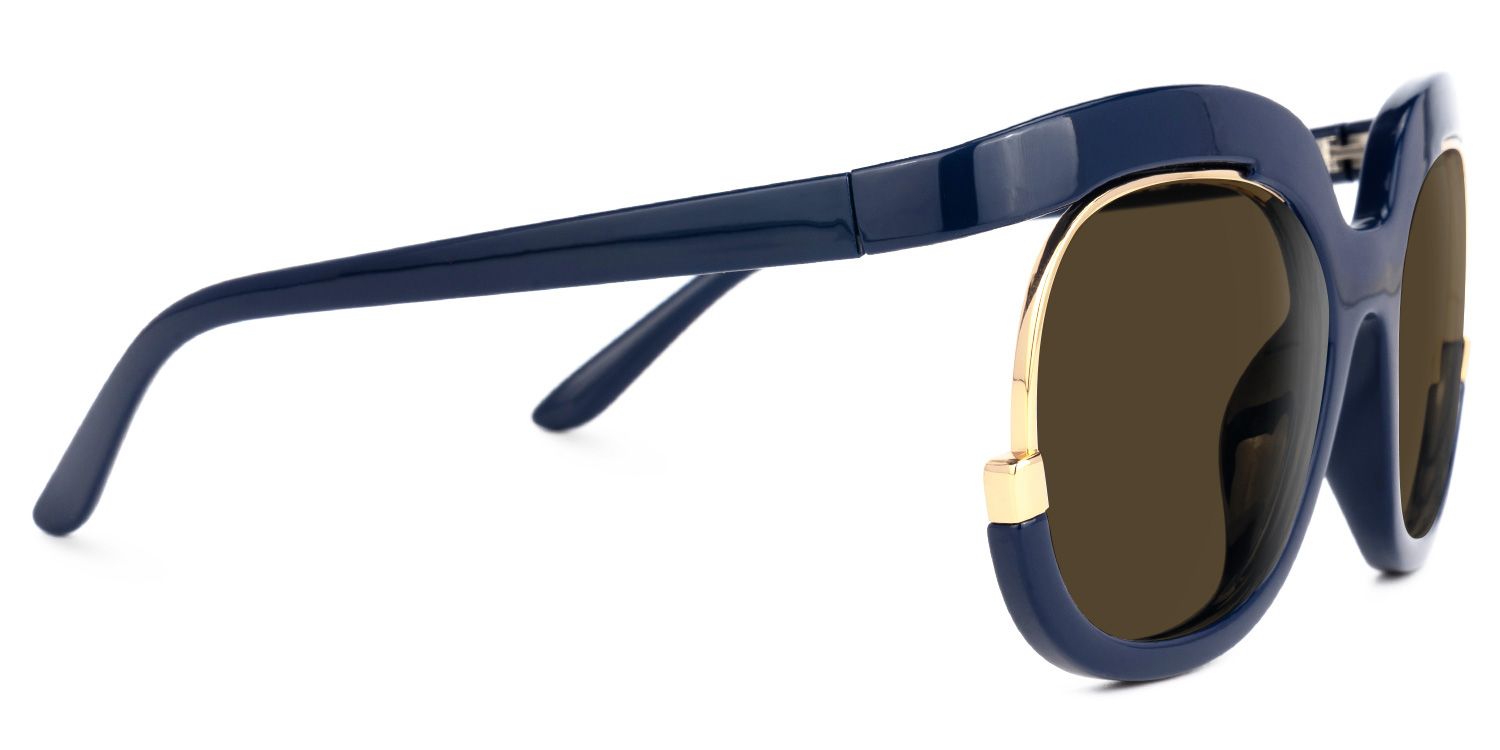 Darice Round Dark-Blue Sunglasses | ZEELOOL Canada2