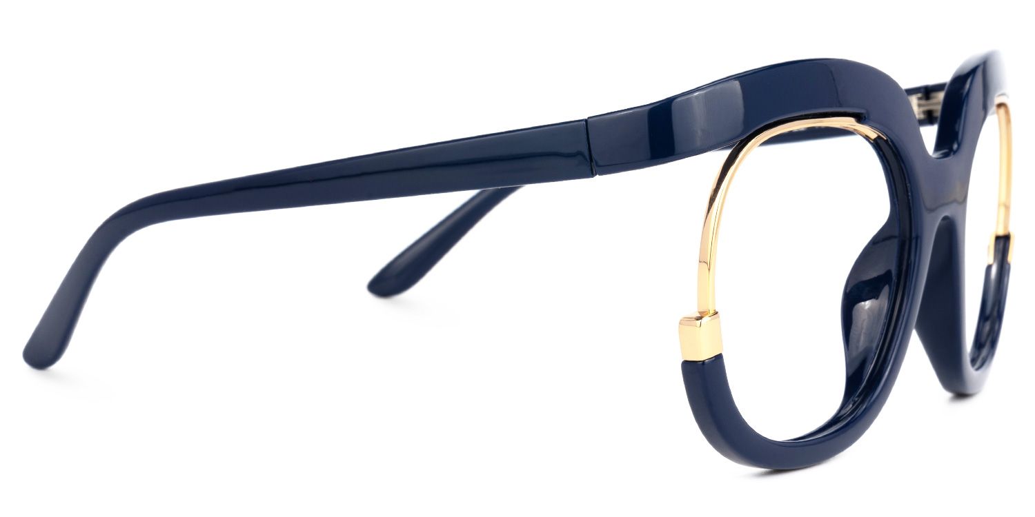 Darice Dark-Blue Round Eyeglasses | Zeelool2