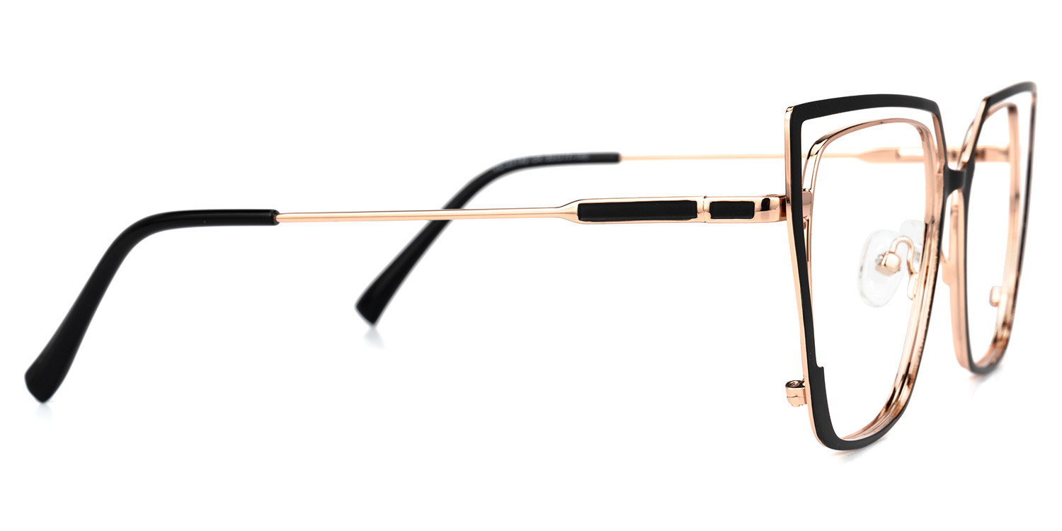 Letechia Square Black Glasses2