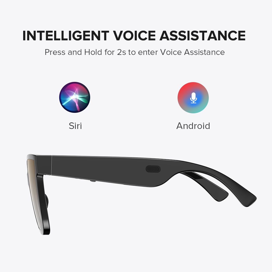 Boman Square Black Bluetooth Sunglasses | ZEELOOL Canada5