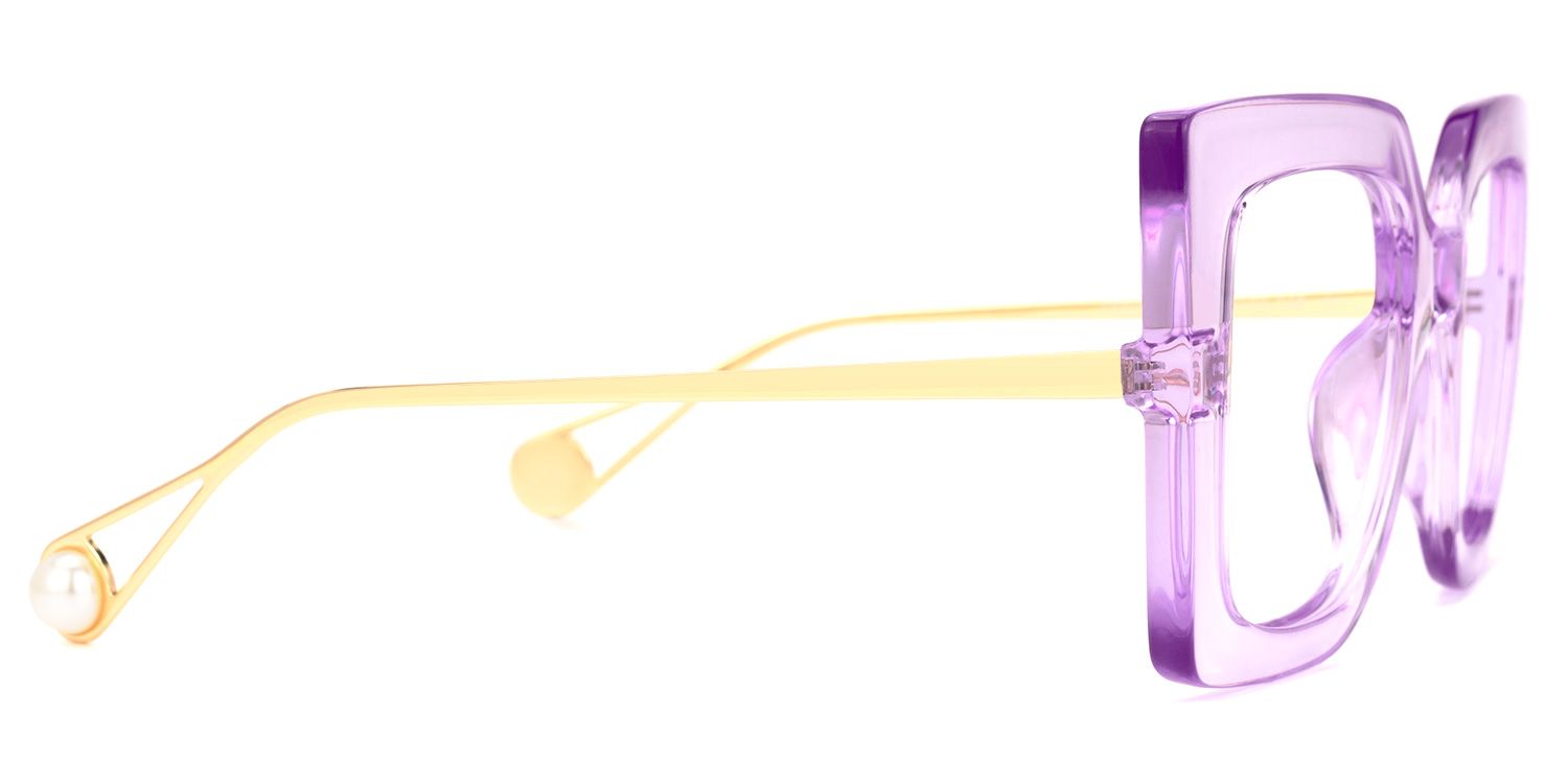 Qatar Square Light-Purple Glasses | Zeelool Glasses2