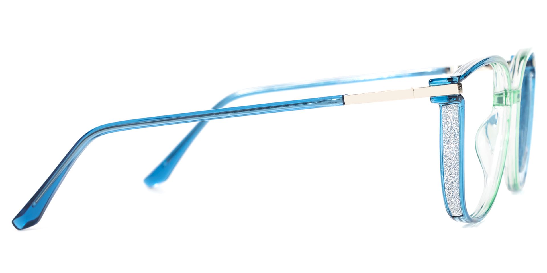 Rodz Square Blue-Green Prescription Glasses and Frames2