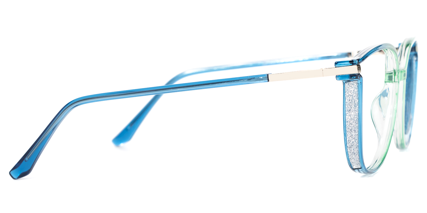 Rodz Square Blue-Green Prescription Glasses and Frames2