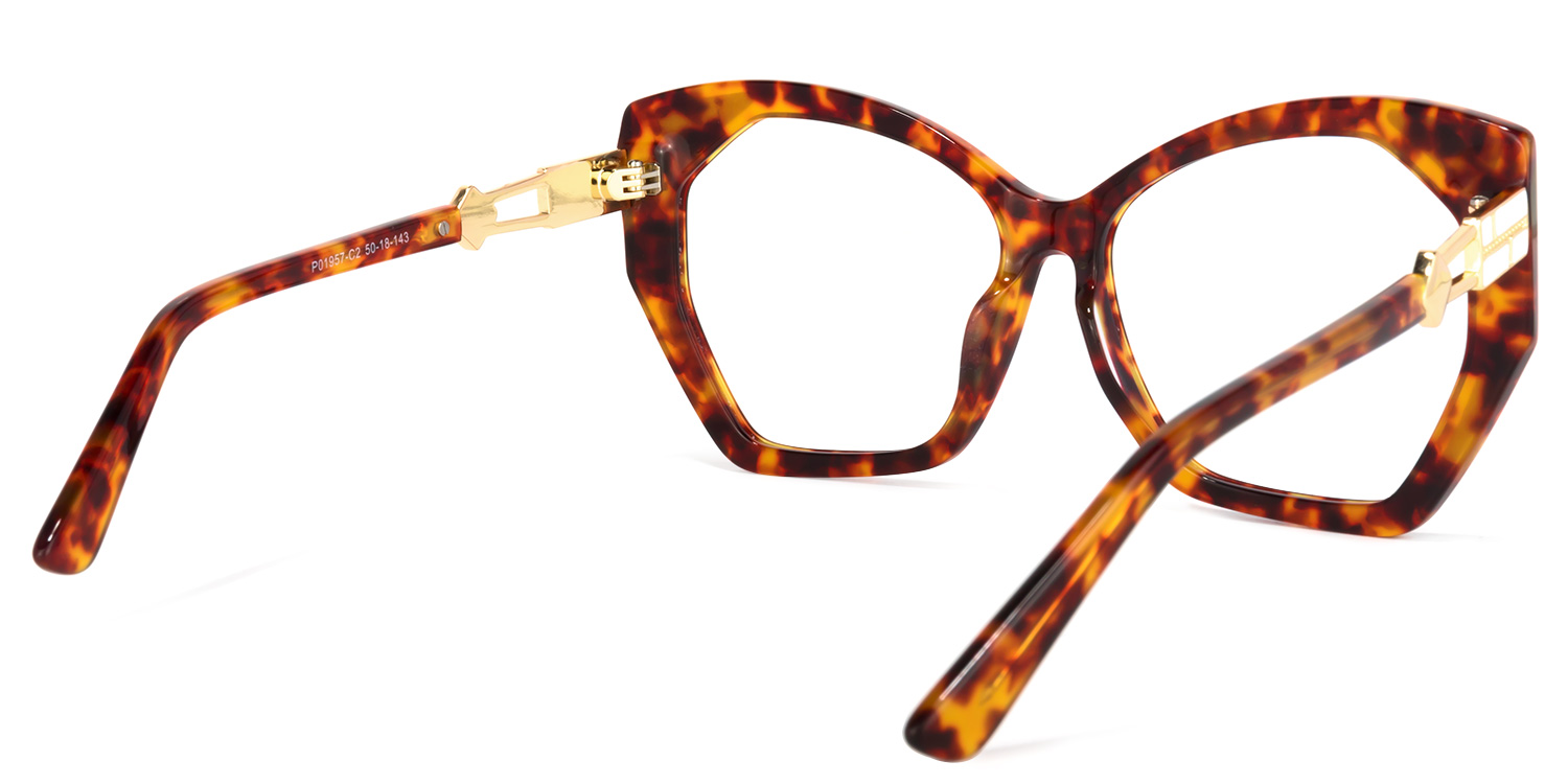 Routh Geometric Yellow-Tortoise Glasses | ZEELOOL Canada5