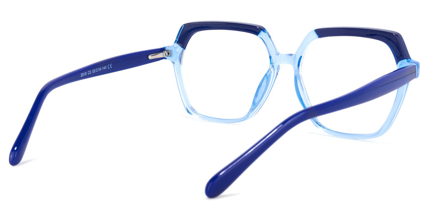 Norah Geometric Light-Blue Glasses | ZEELOOL Canada4