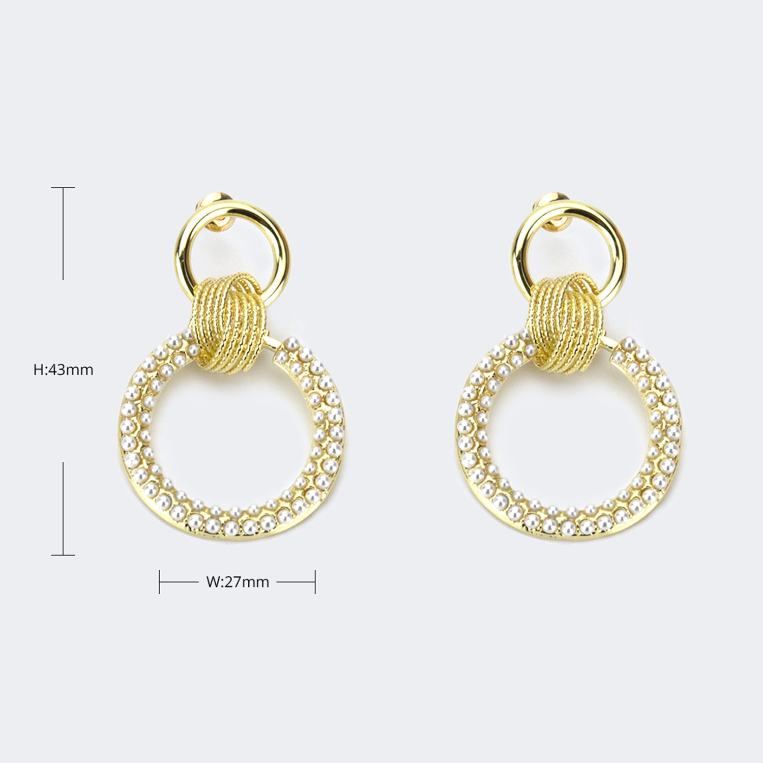 Stylish Round Shape Pearl-Decorated Earrings3