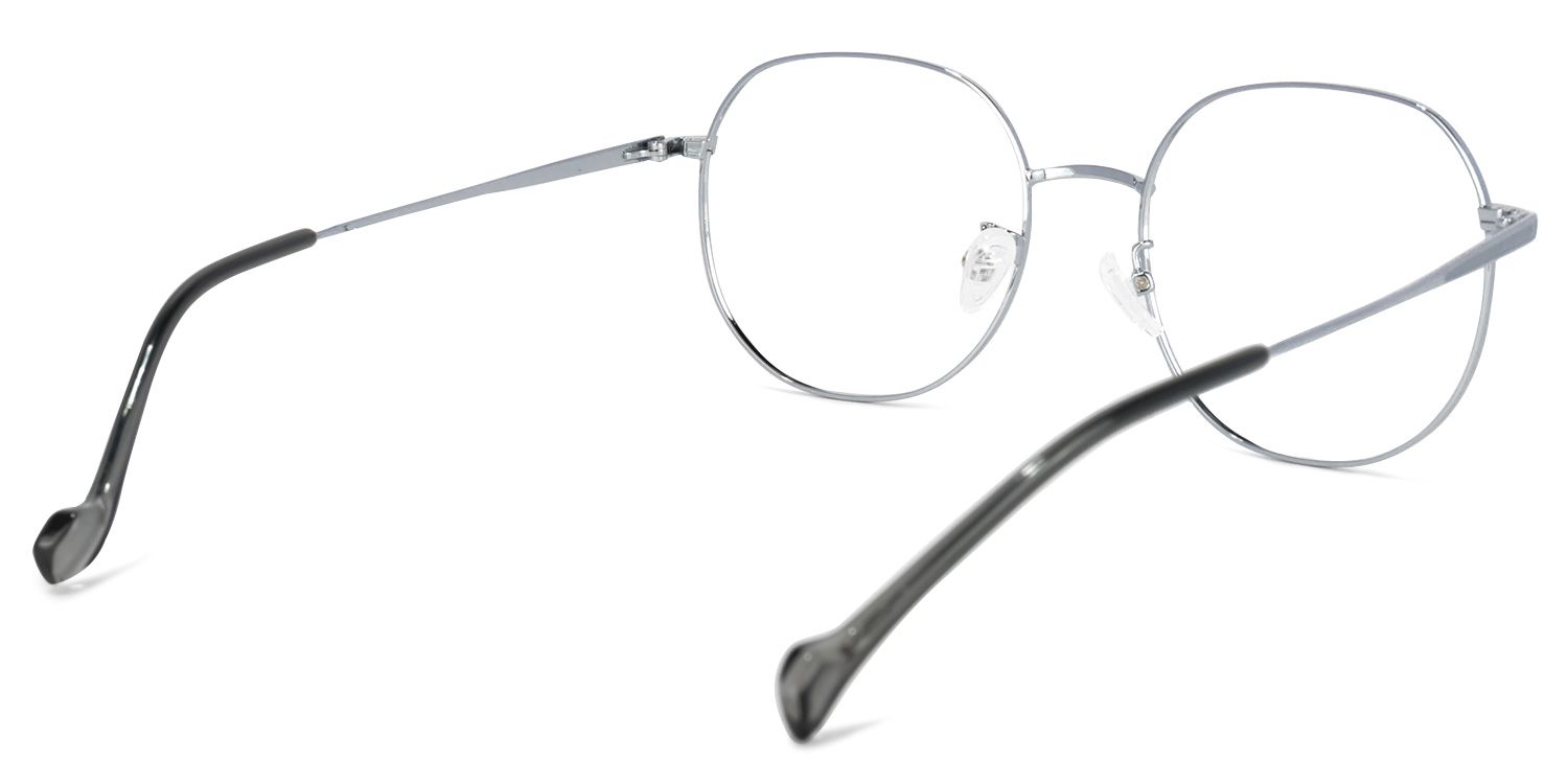Qusay Round Silver Glasses | ZEELOOL Canada4