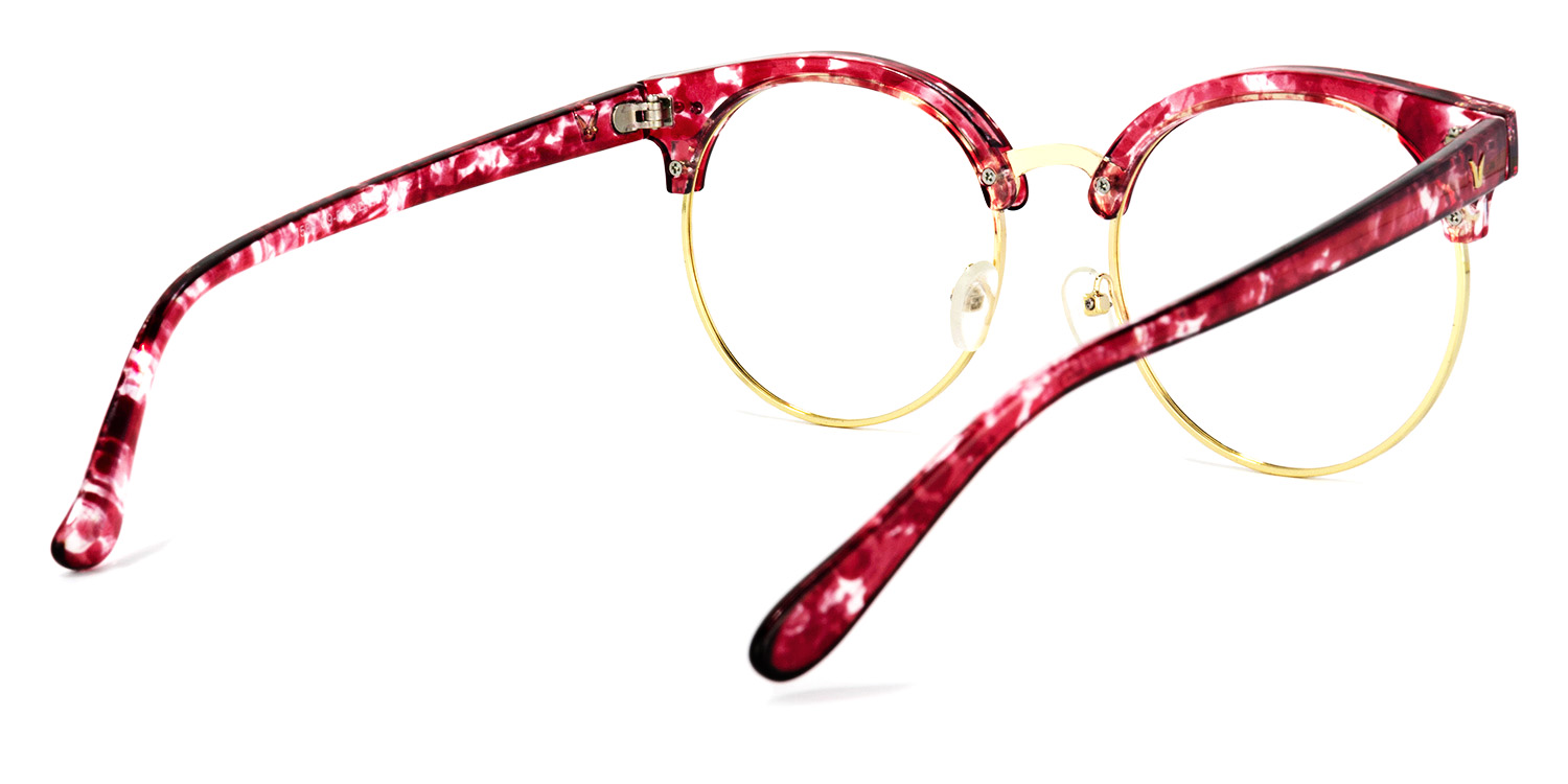 Tatiana Browline Red-Floral Glasses4