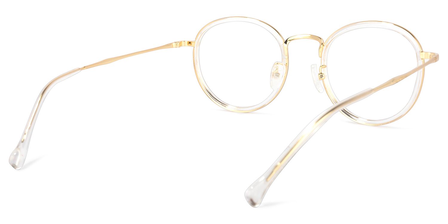 Yahya Round Gold-Clear Glasses | ZEELOOL Canada4