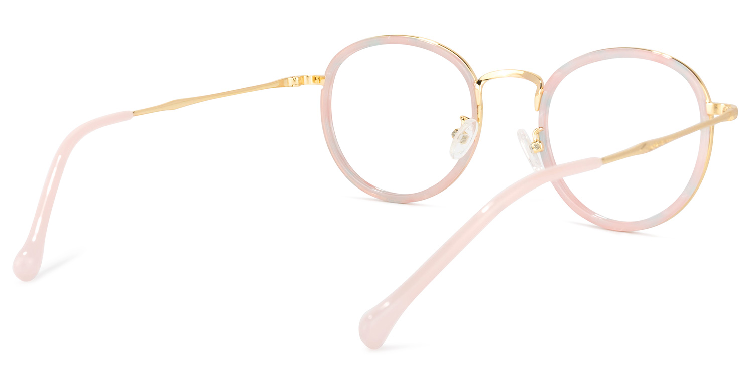 Yahya Round Gold-Pink Glasses | ZEELOOL Canada4