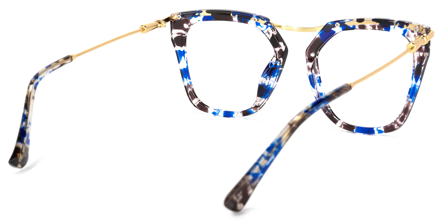 Yadiel Geometric Blue-Floral Glasses | ZEELOOL Canada7