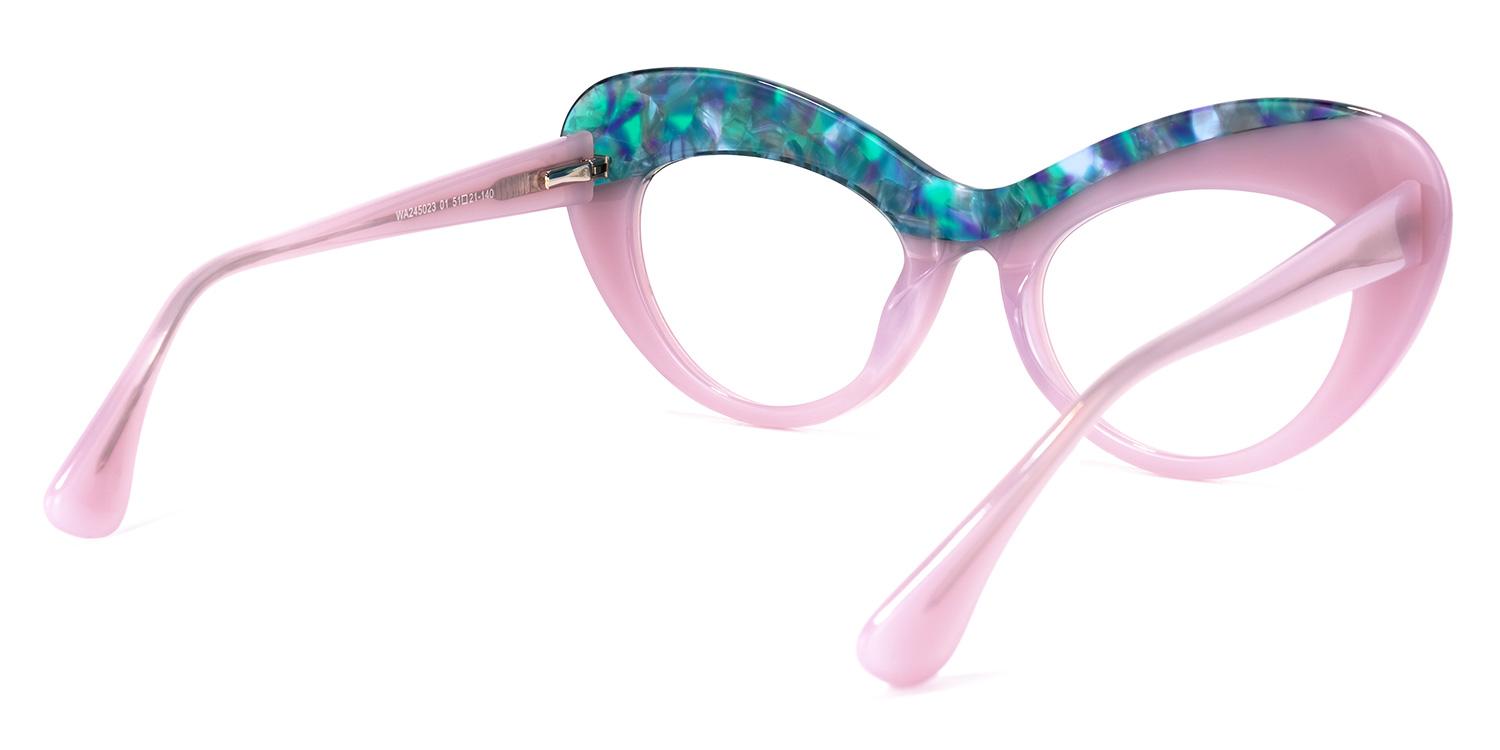 Bellamy Cateye Pink-Green Glasses | ZEELOOL Canada4