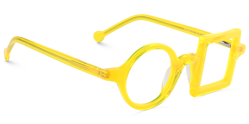 Paola Asymmetric Yellow Glasses | ZEELOOL Canada2
