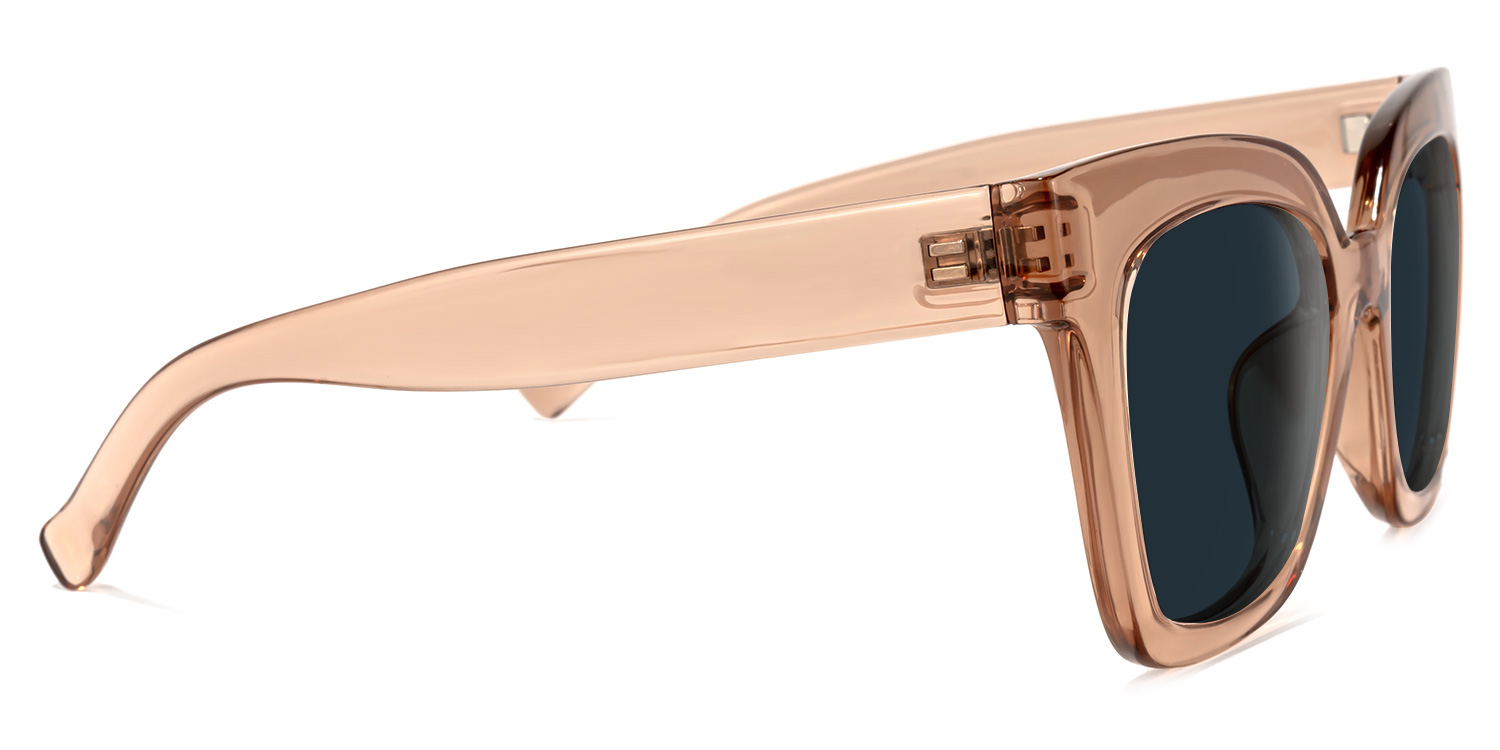 Square Malcolm Sunglasses with Champagne Frames2