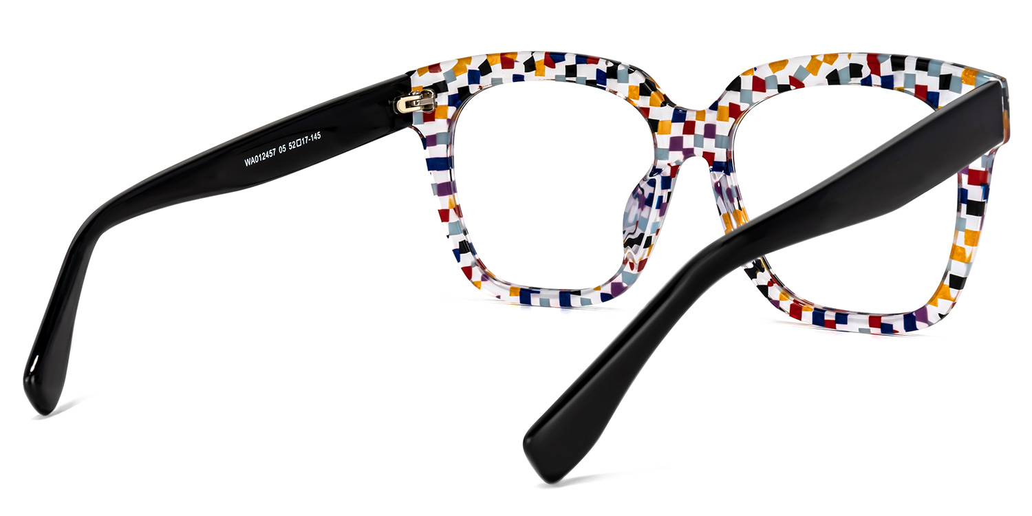 Xion Square Colorful-Point Eyeglasses | Zeelool Optical4
