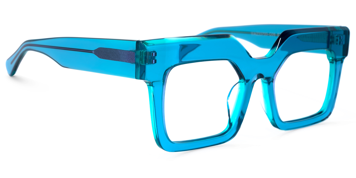 Rosado Rectangle Blue Glasses | ZEELOOL Canada2