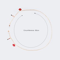 Stylish Red-Lips Lipstick Gold Chain3