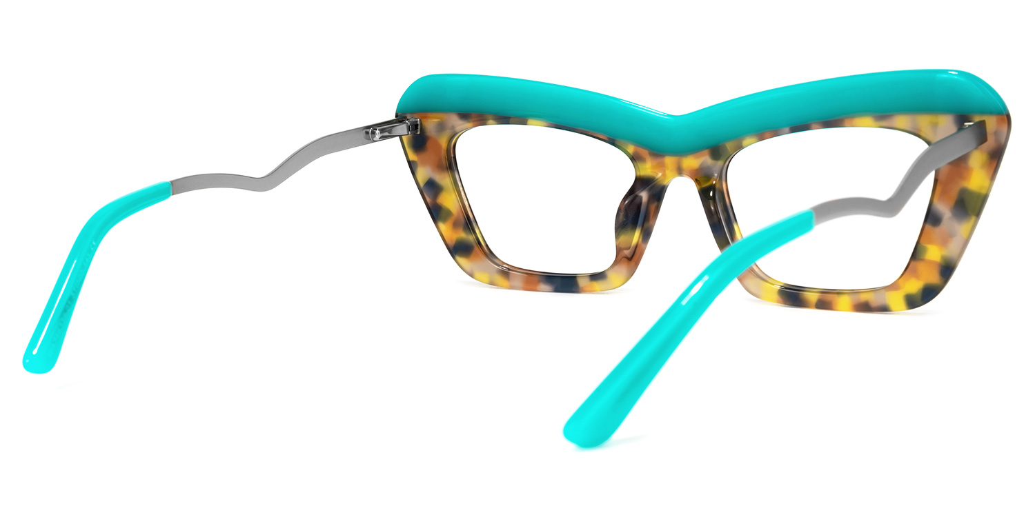 Notes Cateye Turquoise Glasses | ZEELOOL Canada4