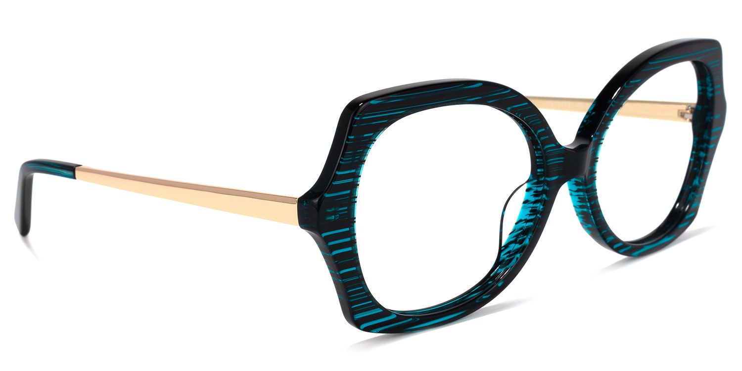 Sugarplum Geometric Blue Glasses | ZEELOOL Canada2