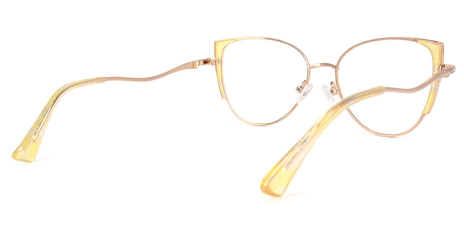Hawraa Cateye Yellow Glasses | ZEELOOL Canada4