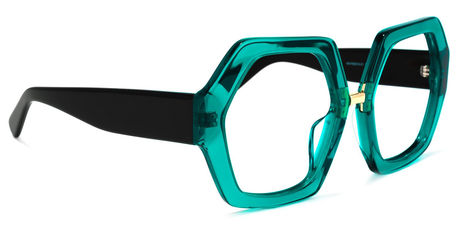 Otero Geometric Peacock-Blue Glasses | ZEELOOL Canada2