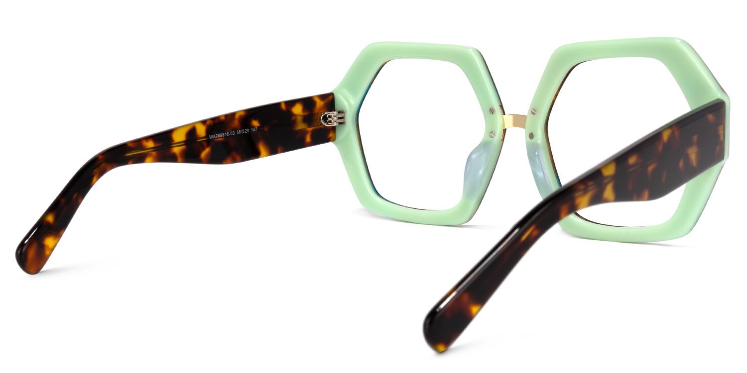 Otero Geometric Green-Yellow Glasses | ZEELOOL Canada4