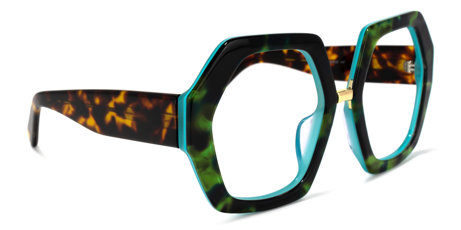 Otero Geometric Dark-Green Glasses | ZEELOOL Canada2