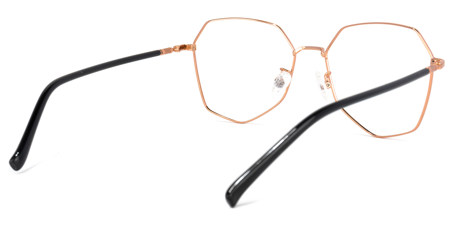 Bivins Geometric Gold Thin Frame Glasses | ZEELOOL Canada4
