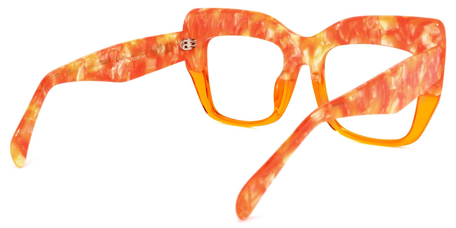 Charmaine Cat Eye Orange Glasses | ZEELOOL Canada4