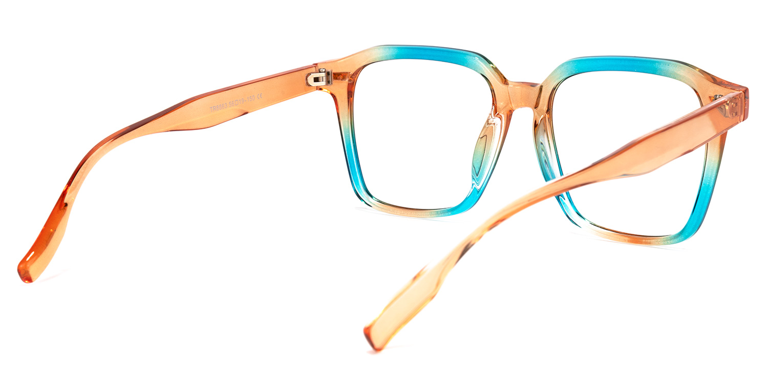 Rivera Square Blue-Orange Glasses | ZEELOOL Canada4