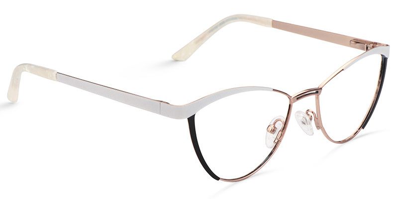 Sydney Cat Eye White Frame Glasses | ZEELOOL Canada2