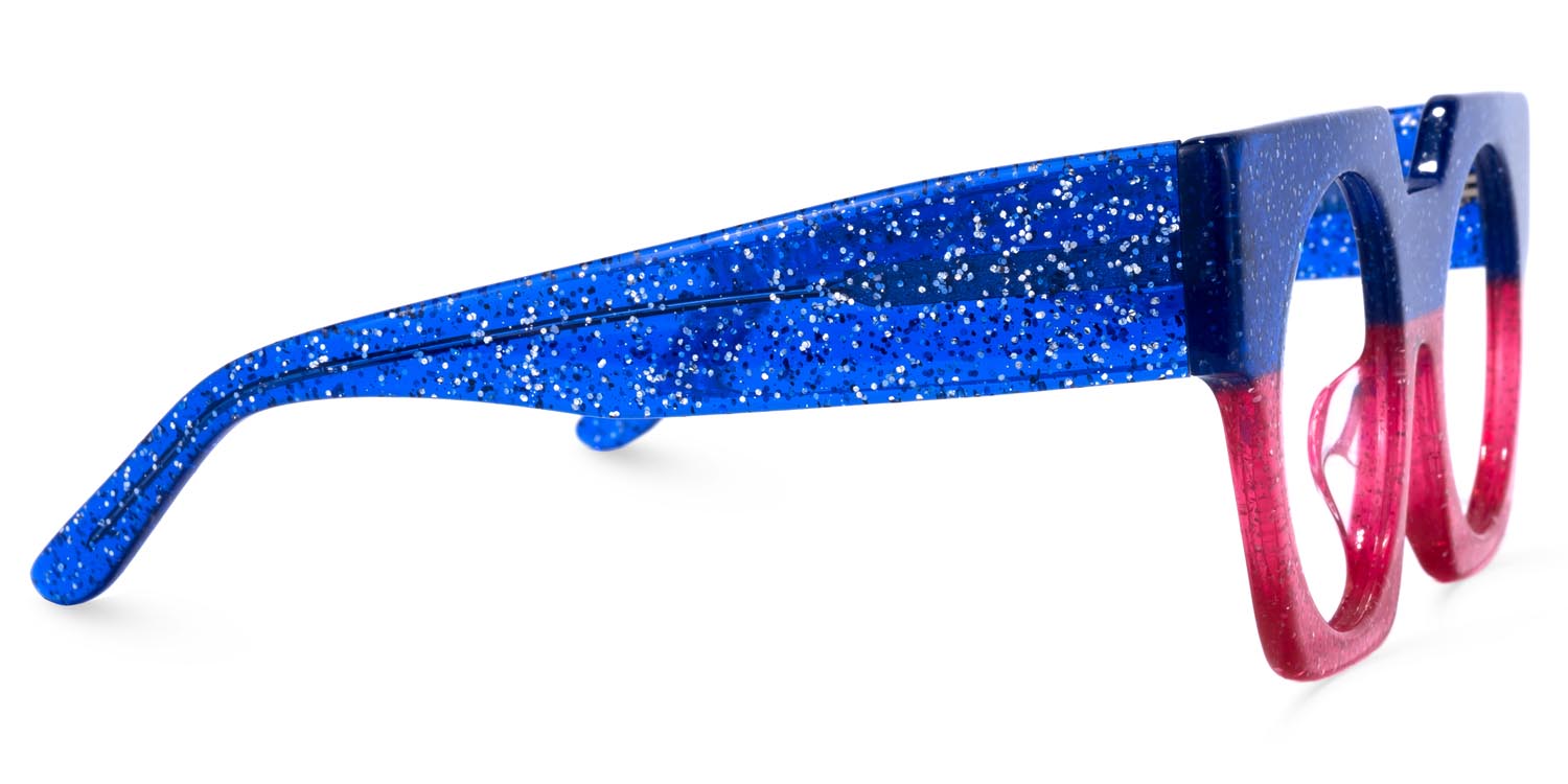 Geometric Blue Glasses | ZEELOOL Canada2