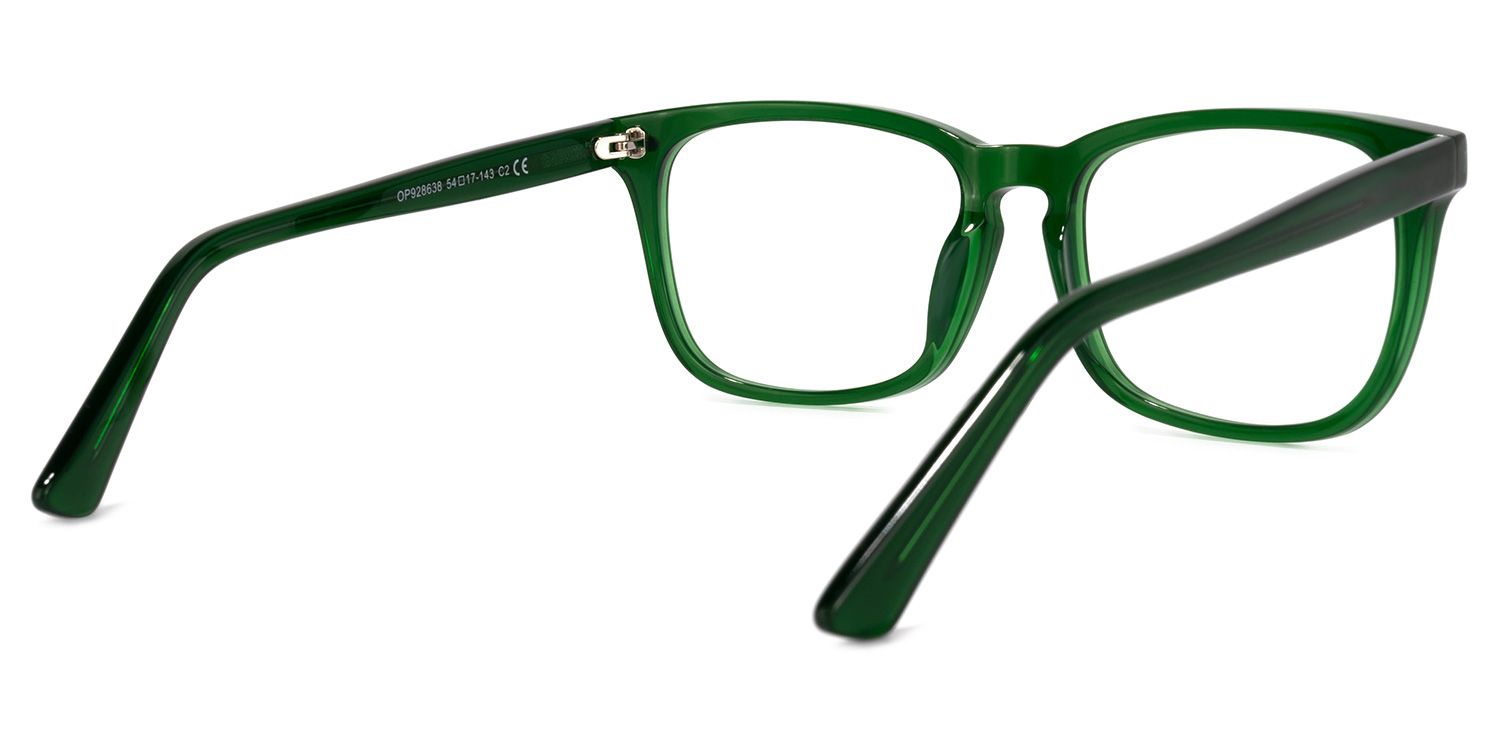 Noel Rectangle Dark-Green Glasses | ZEELOOL Canada3