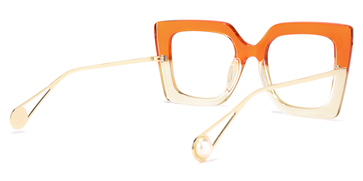 Qatar Square Orange Frame Glasses and Two-Tone Frames4