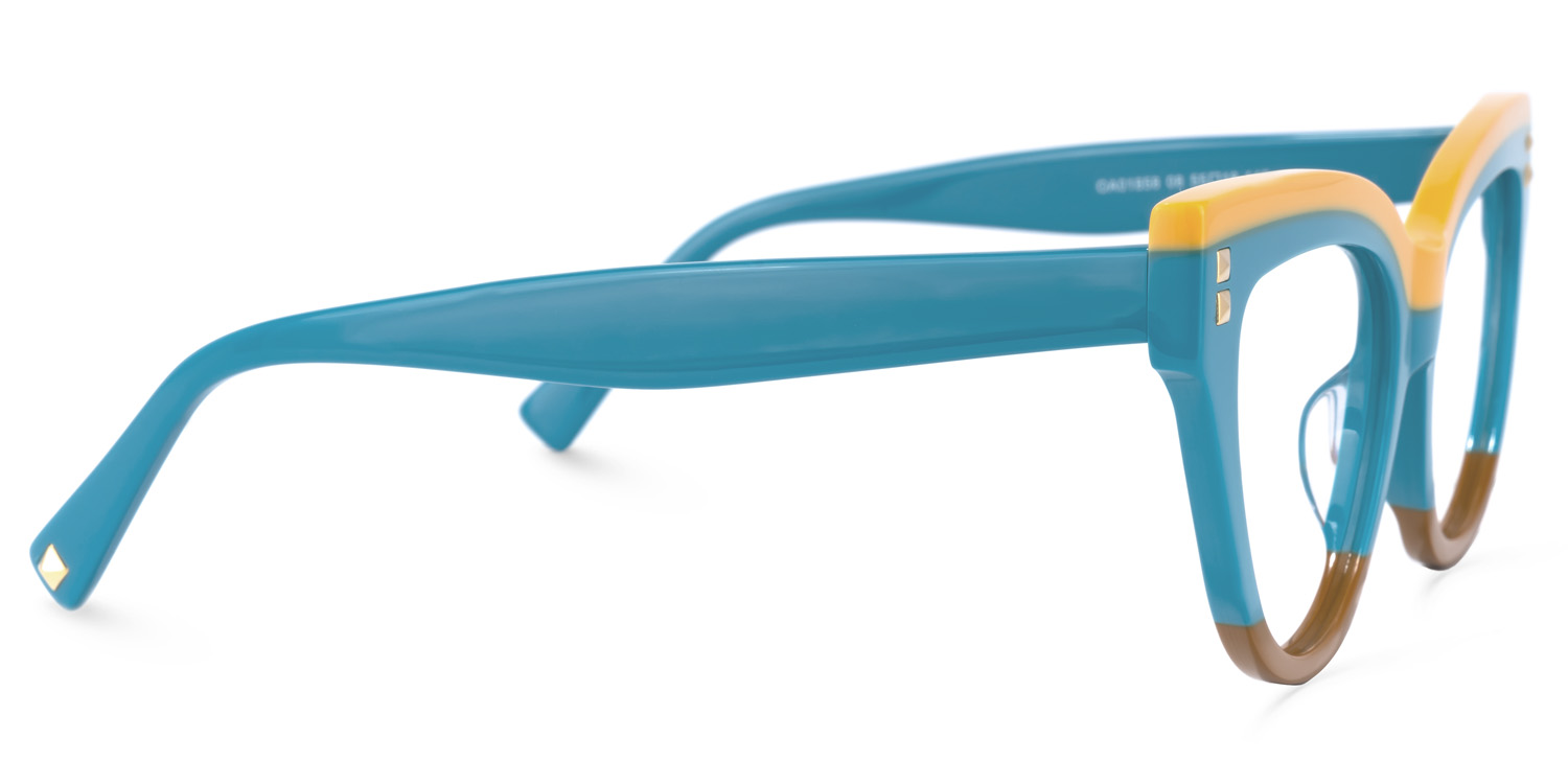 Cascata Cateye Peacock-Blue Glasses | ZEELOOL Canada2