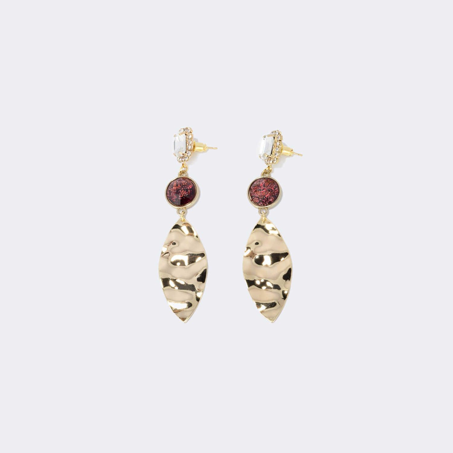 Brilliant Leaf Shape Gold Earrings | ZEELOOL Canada1