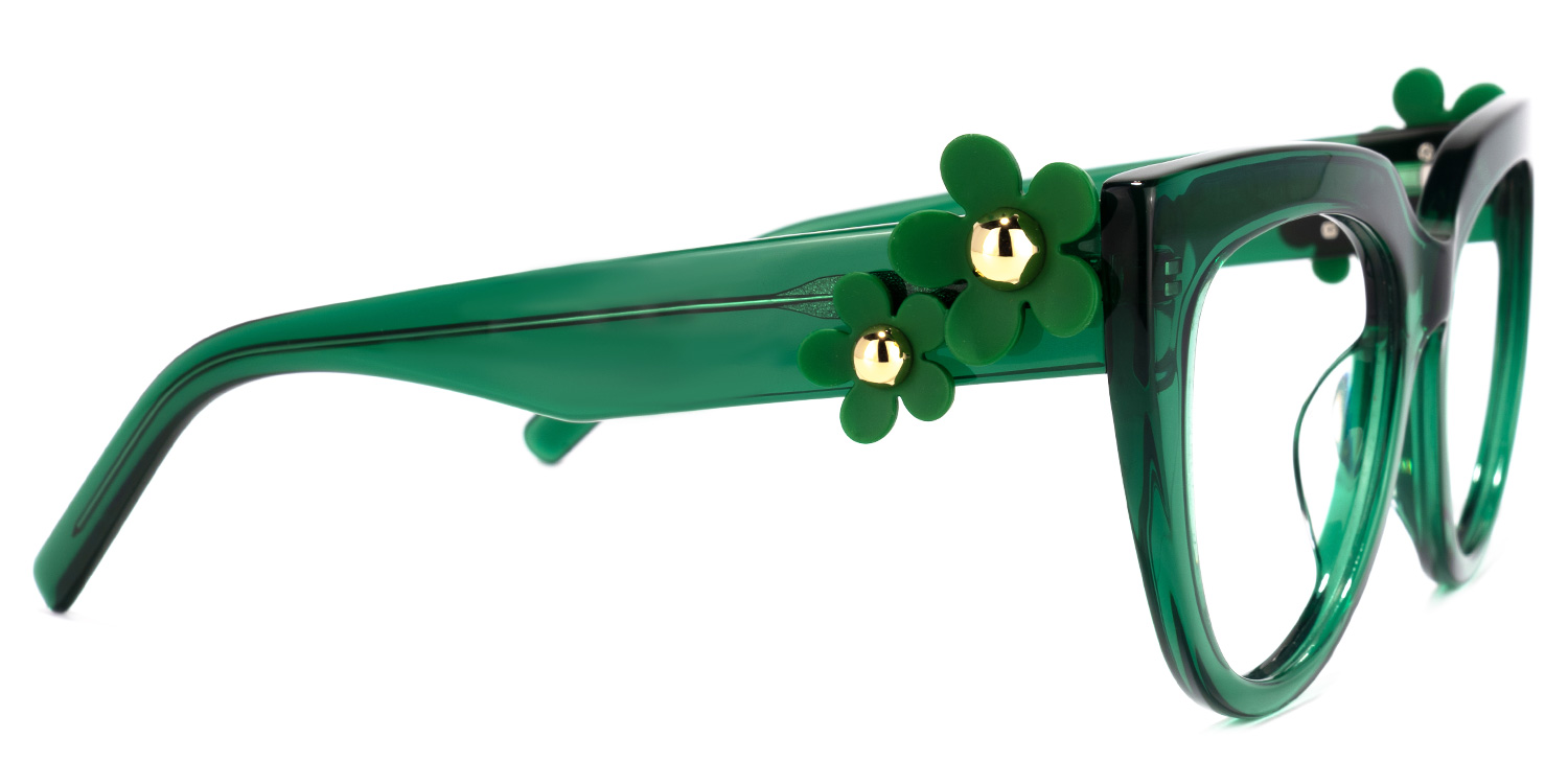 Miguel Cateye Dark-Green Glasses2