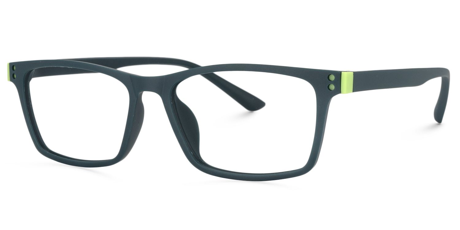 Cheche Rectangle Eyeglasses with Dark Green Frames6