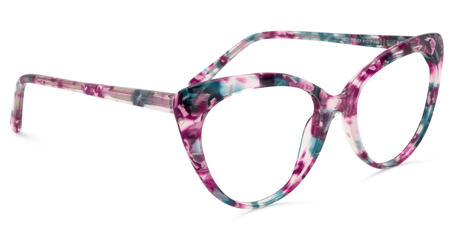 Cat Eye Purple Pattern Glasses | ZEELOOL Canada2