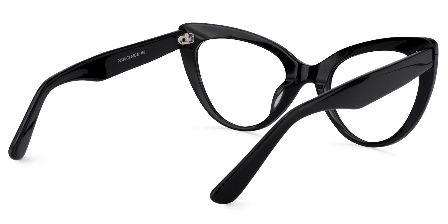Claudette Cat Eye Pure Black Frame Glasses | ZEELOOL Canada4