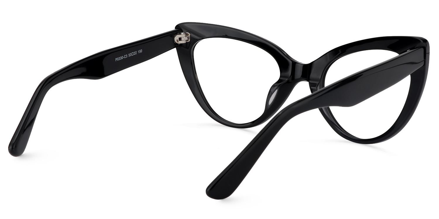 Claudette Cat Eye Pure Black Frame Glasses | ZEELOOL Canada4