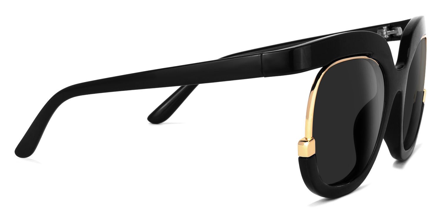 Darice Round Sunglasses with Mixed Black Frames | ZEELOOL CA2