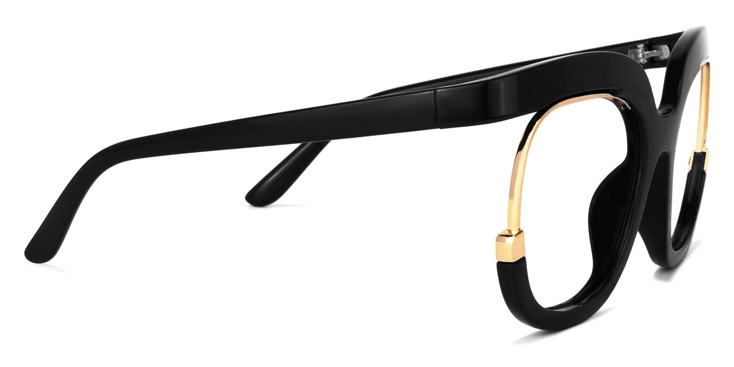 Darice Thick Round Black Frame Glasses | ZEELOOL Canada2