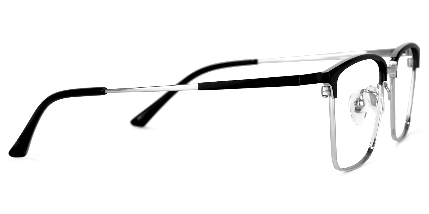 Suella Square Black-Silver Glasses | ZEELOOL Canada2