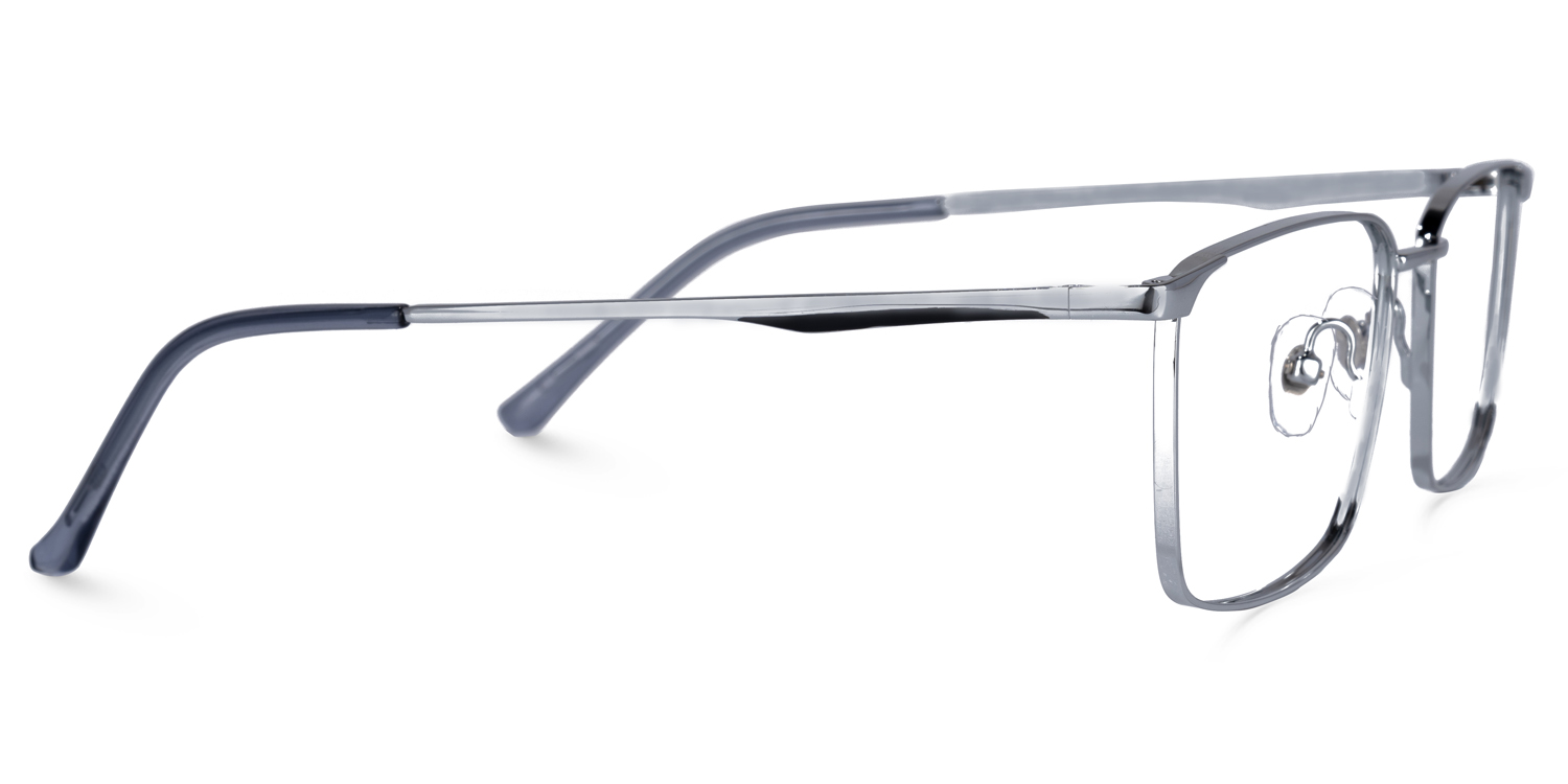 Tyrone Rectangle Silver Glasses | ZEELOOL Canada2