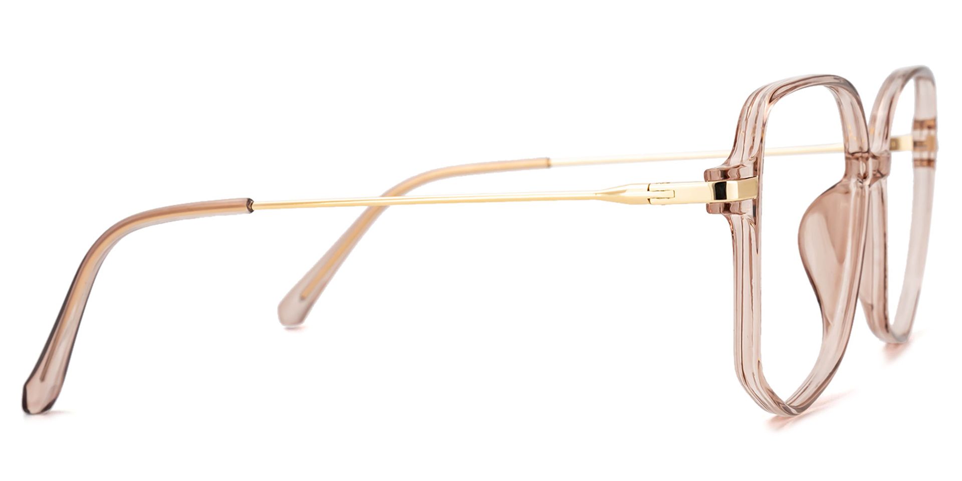 Payton Geometric Beige Frame Glasses | ZEELOOL Canada2