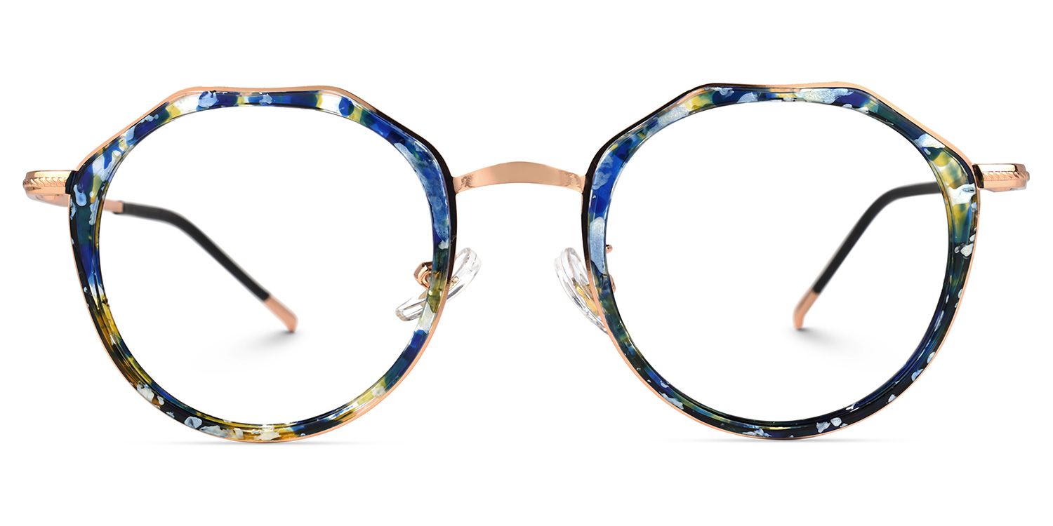 Gentry Geometric Blue-Floral Glasses | ZEELOOL Canada0