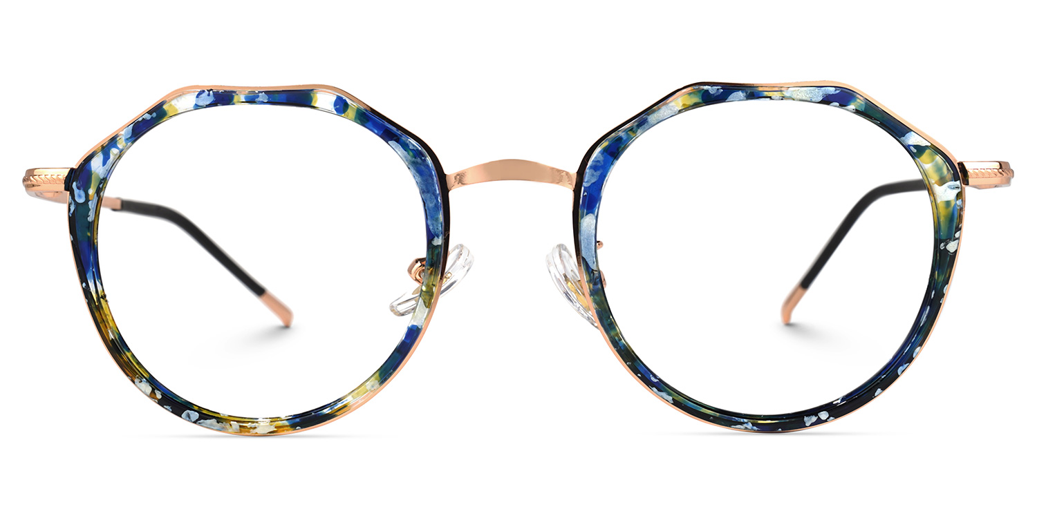 Gentry Geometric Blue-Floral Glasses | ZEELOOL Canada0