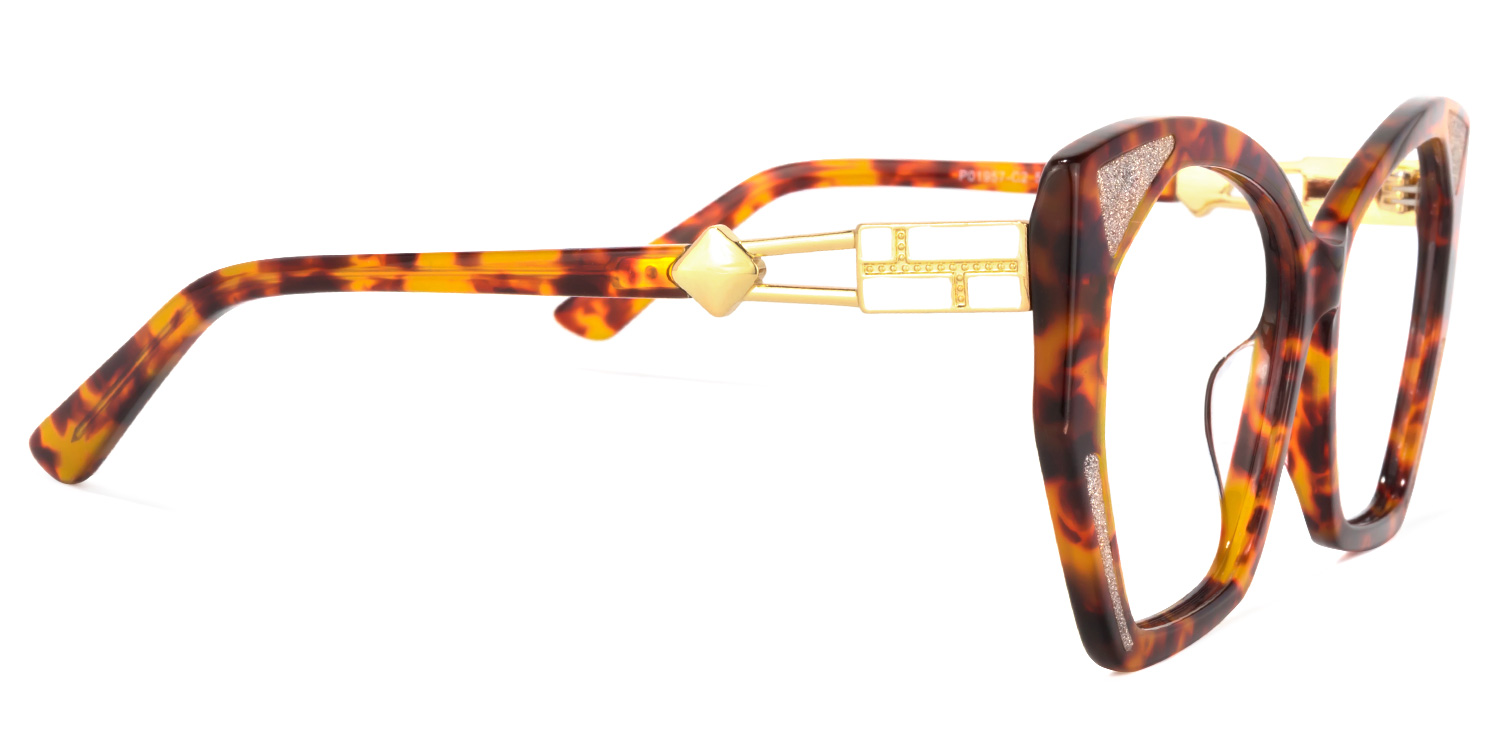 Routh Geometric Yellow-Tortoise Glasses | ZEELOOL Canada4